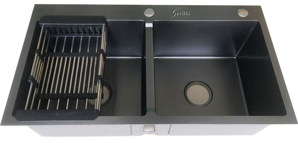 Chậu HANDMADE 01 hố kiểu dáng Châu Âu Sevilla SV-HC combo 7846