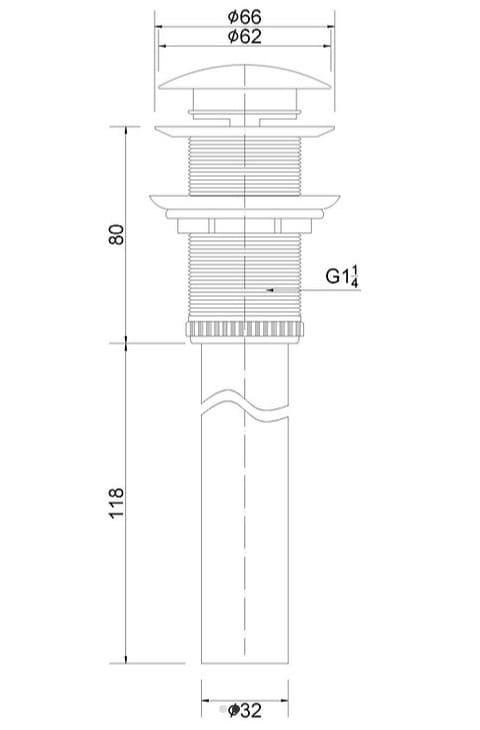 Bản vẽ kỹ thuật đầu xiphong nhấn Clara CP-011BK