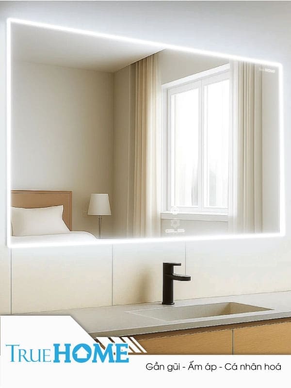 Gương led hình chữ nhật 50x70cm GLS HQ35R38