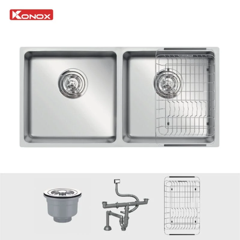 Chậu rửa bát 2 hố Konox Vigo 860