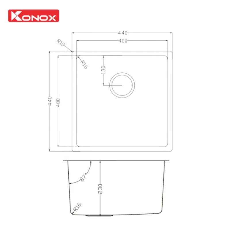 Chậu rửa bát 2 hố Konox KN8246DUA DEKOR