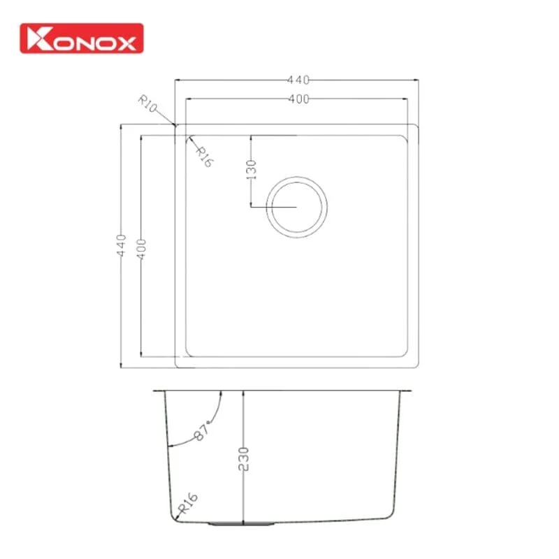 Chậu rửa bát 2 hố Konox KN8246DUA DEKOR