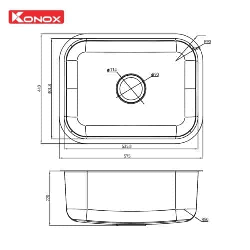 Chậu rửa bát 2 hố Konox KN8246DUA DEKOR