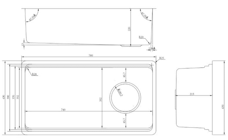 Chậu rửa bát 2 hố Konox KN8246DUA DEKOR