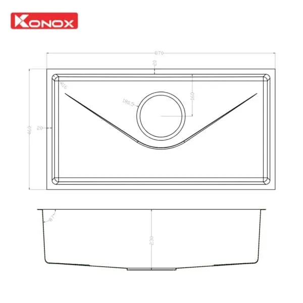 Chậu rửa bát 2 hố Konox KN8246DUA DEKOR