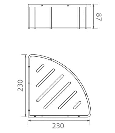 Bản vẽ kỹ thuật kệ để đồ 2 tầng màu vàng Ecobath EC4068-2BG