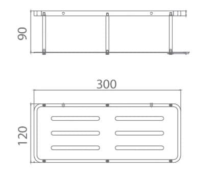 Bản vẽ kỹ thuật kệ để đồ 2 tầng màu vàng Ecobath EC4068-2BG