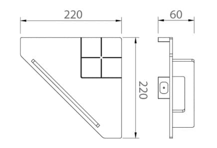 Bản vẽ kỹ thuật kệ để đồ 2 tầng màu vàng Ecobath EC4068-2BG