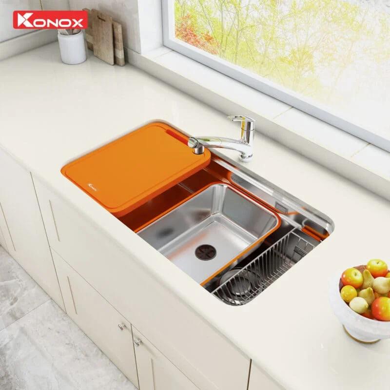 Chậu rửa bát 2 hố Konox Vigo 860