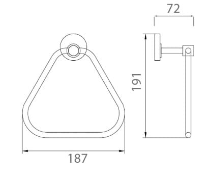 Bản vẽ kỹ thuật vòng Treo khăn màu vàng Ecobath EC218-06