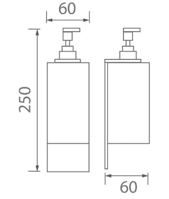 Bản vẽ kỹ thuật khay xà bông treo tường màu đen Ecobath EC270-02MB