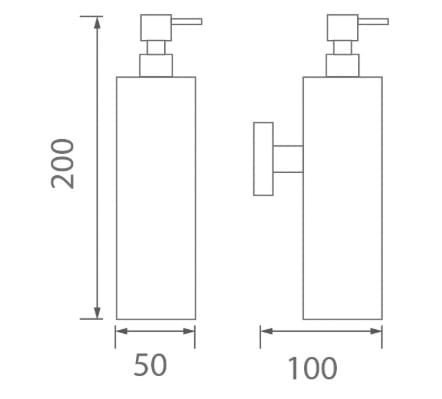 Bản vẽ kỹ thuật khay xà bông treo tường màu đen Ecobath EC270-02MB