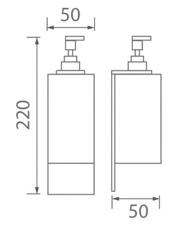 Bản vẽ kỹ thuật khay xà bông treo tường màu đen Ecobath EC270-02MB