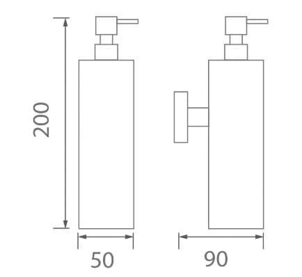 Bản vẽ kỹ thuật khay xà bông treo tường màu đen Ecobath EC270-02MB