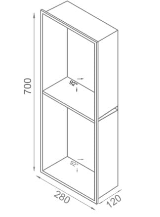 Bản vẽ kỹ thuật kệ để đồ 2 tầng màu vàng Ecobath EC4068-2BG