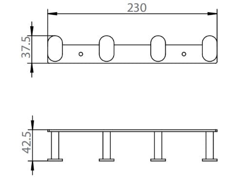 Bản vẽ Móc áo đôi Cotto CT0313(HM)