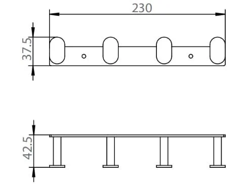 Bản vẽ Móc áo đôi Cotto CT0313(HM)