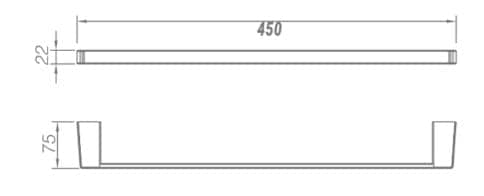 Bản vẽ kỹ thuật thanh treo khăn màu inox EcoBath EC211-08