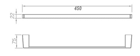 Bản vẽ kỹ thuật thanh treo khăn màu inox EcoBath EC211-08