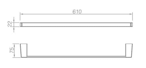 Bản vẽ kỹ thuật thanh treo khăn màu inox EcoBath EC211-08