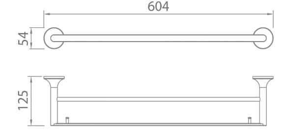 Bản vẽ kỹ thuật thanh treo khăn màu inox EcoBath EC211-08