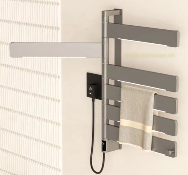 Dàn Sấy Khăn Xoay Tích Hợp Kệ CleanMax 666-5B