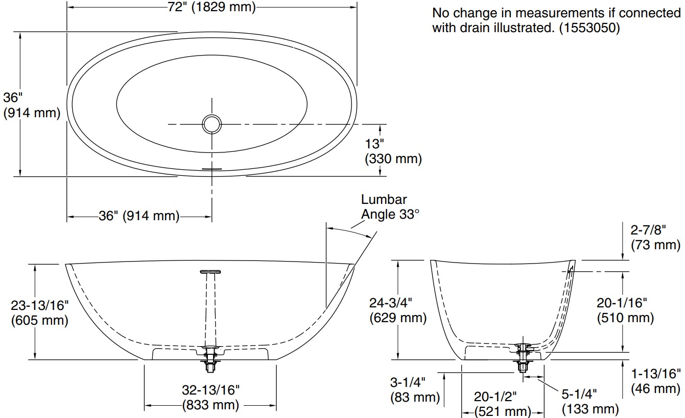 Bản vẽ bồn tắm Kallista P33959