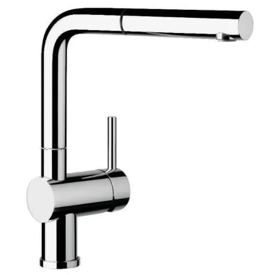 Vòi chậu rửa bát nóng lạnh dây rút màu đen Miken MK-1902B
