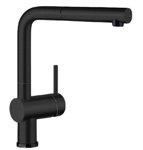 Vòi chậu rửa bát nóng lạnh dây rút màu đen Miken MK-1902B