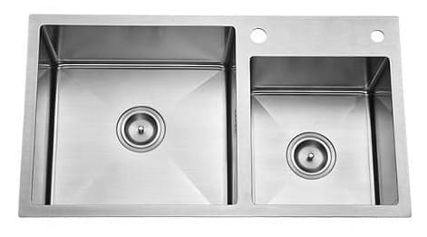 Chậu rửa bát 2 hố lệch Handmade inox304 Miken MKRB-8345NL