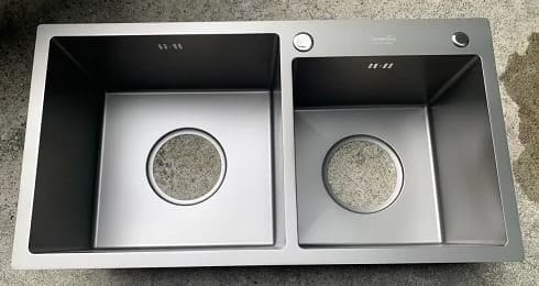 Chậu rửa bát 2 hố lệch Handmade inox304 Miken MKRB-8345NL