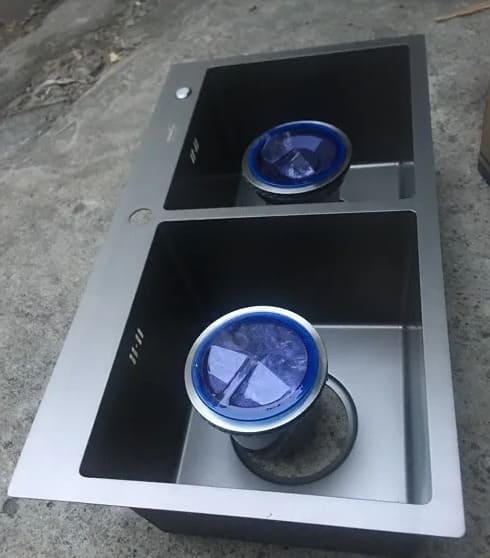 Chậu rửa bát 2 hố lệch Miken MKRB-8545NL