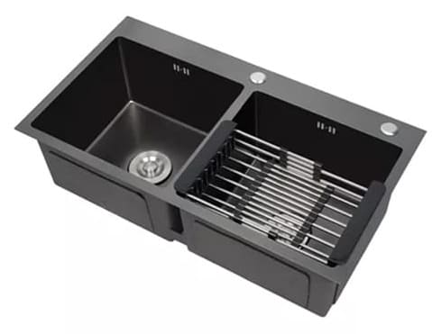 Chậu rửa bát 2 hố lệch Handmade inox304 Miken MKRB-8345NL