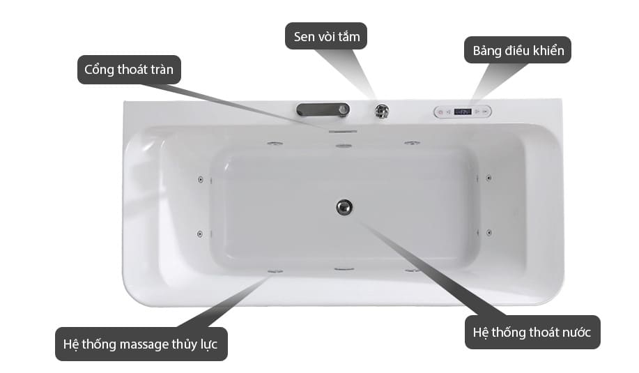Bồn tắm massage Mowoen MW8308BHB-170