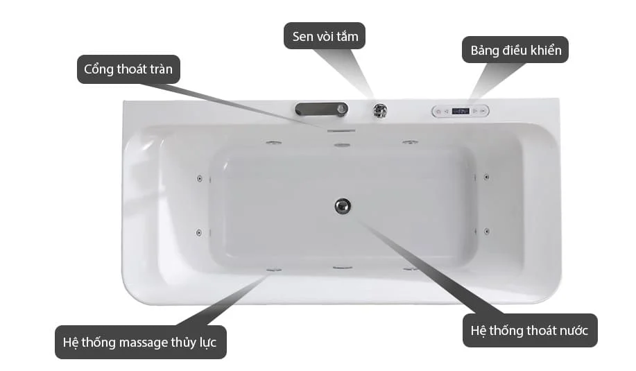 Bồn tắm massage Mowoen MW8308BHB-170