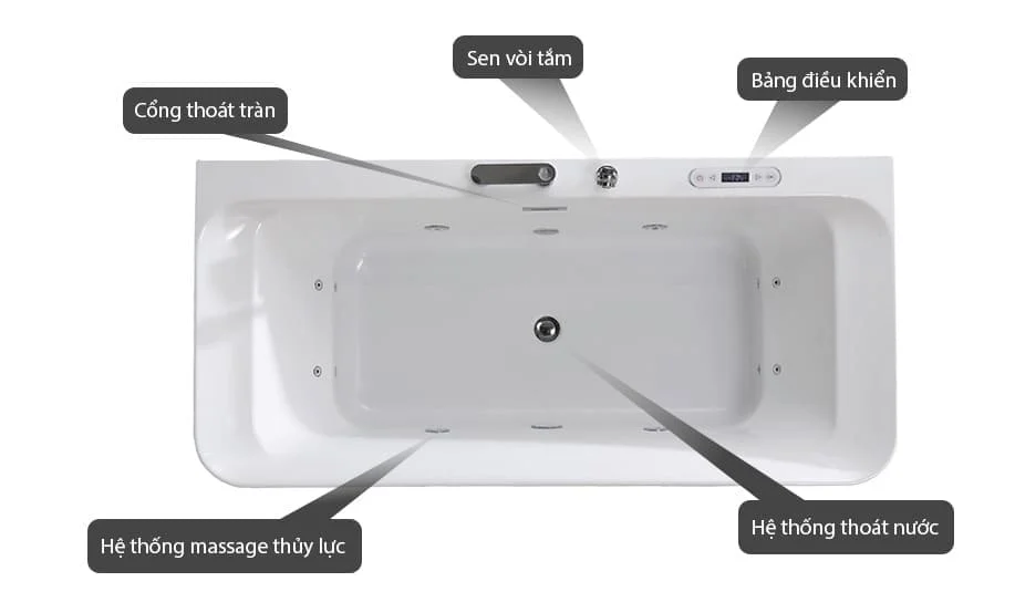 Bồn tắm massage Mowoen MW8308BHB-170