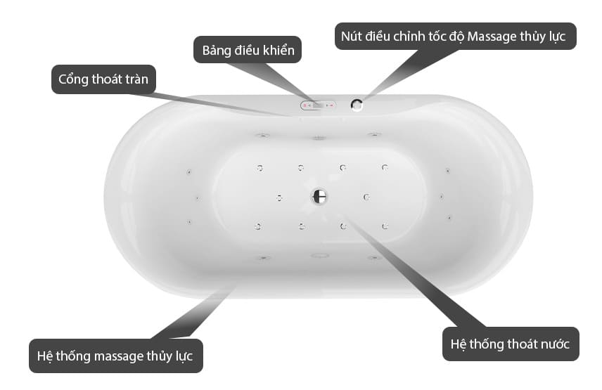 Bồn tắm massage Mowoen MW8308BHB-170