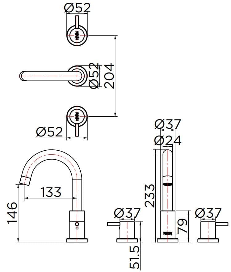 Vòi chậu rửa 1 lỗ mạ vàng Karat F-01-620-41