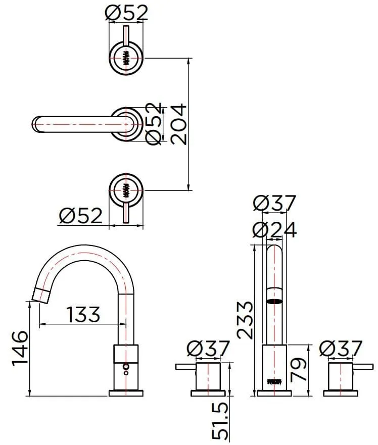 Vòi chậu rửa 1 lỗ mạ vàng Karat F-01-620-41
