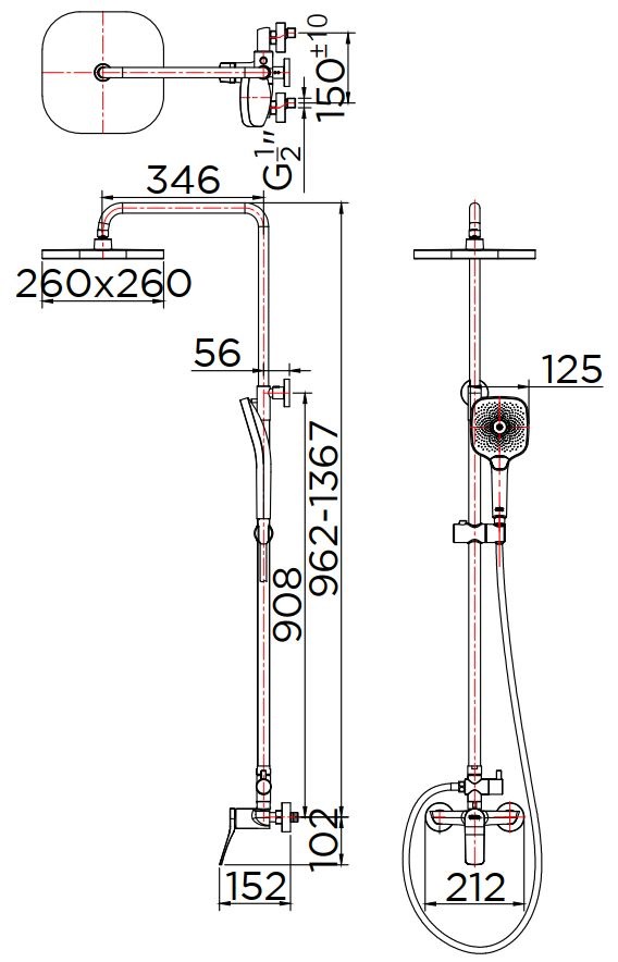 Sen Tắm Cây Đứng Mạ Vàng KARAT KRS-002-623-41