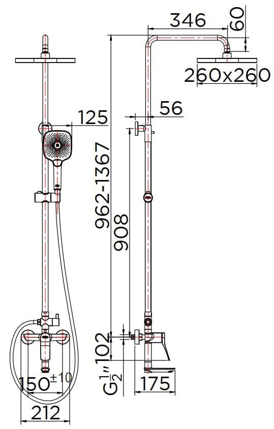 Sen Tắm Cây Đứng Mạ Vàng KARAT KRS-002-623-41
