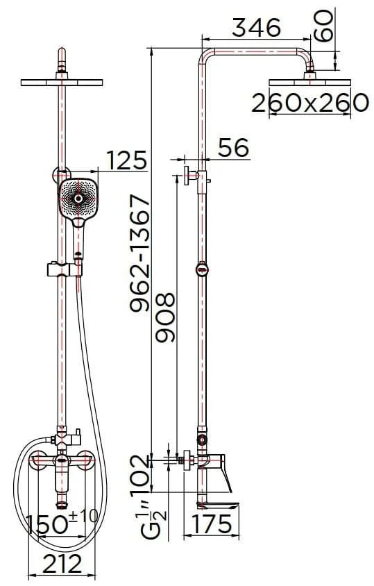 Sen Tắm Cây Đứng Mạ Vàng KARAT KRS-002-623-41