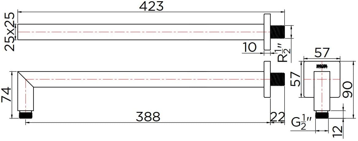 Bản vẽ tay sen Kallista P33013