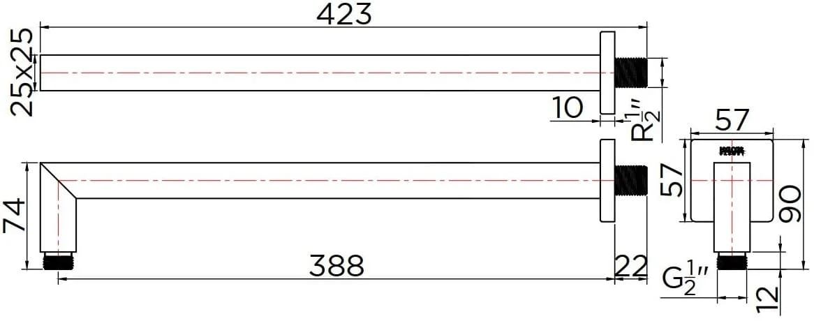 Bản vẽ tay sen Kallista P33013