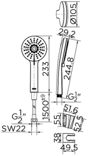 Bản vẽ bát sen 1 chức năng Kallista P33298