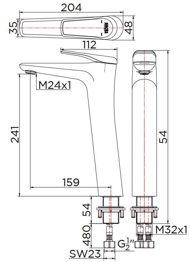 Vòi chậu rửa 1 lỗ mạ chrome Karat KF-68-620-50