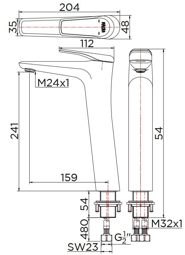 Vòi chậu rửa 1 lỗ mạ chrome Karat KF-68-620-50