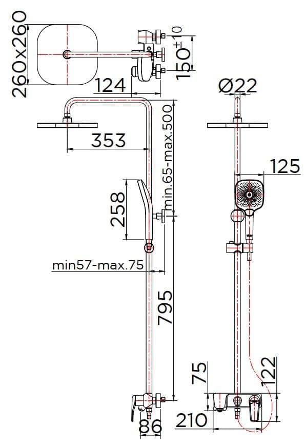 Sen Tắm Cây Đứng Mạ Vàng KARAT KRS-002-623-41