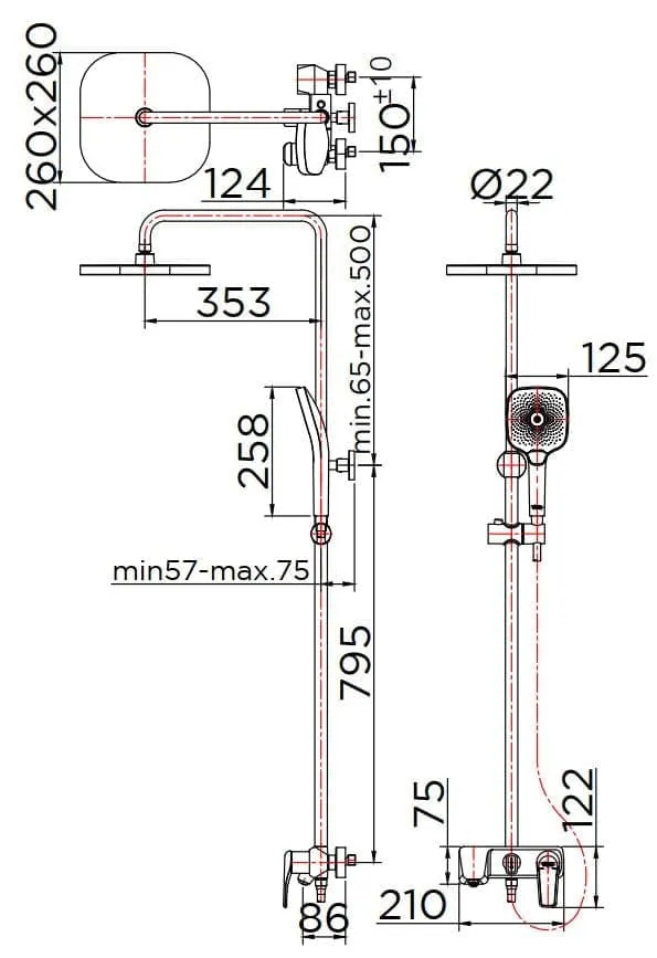 Sen Tắm Cây Đứng Mạ Vàng KARAT KRS-002-623-41