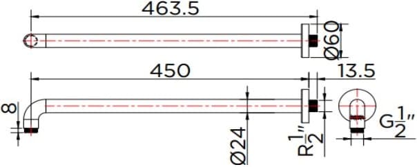 Bản vẽ tay sen Kallista P33013